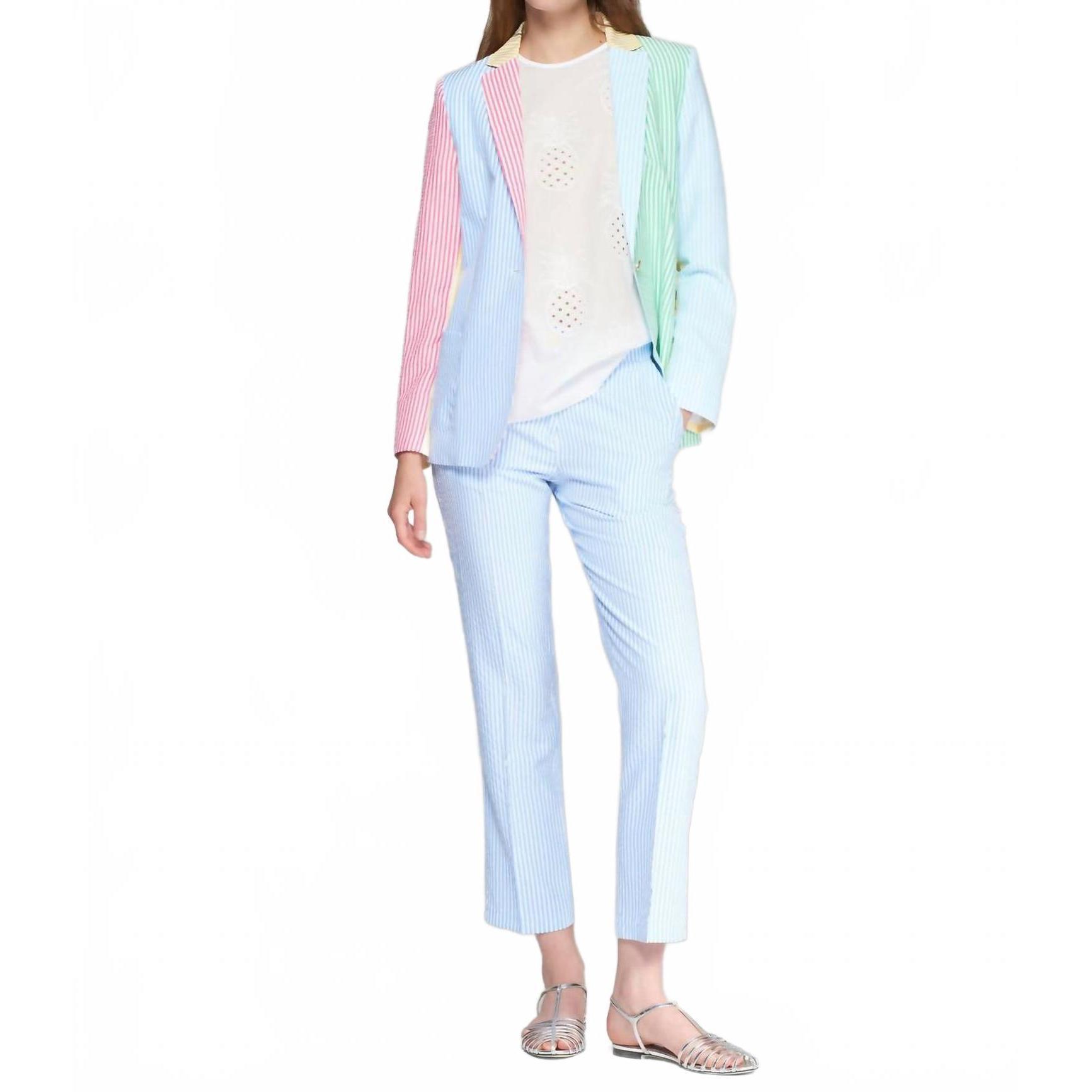 New Vilagallo Tiffany Pant In Rayas Azul